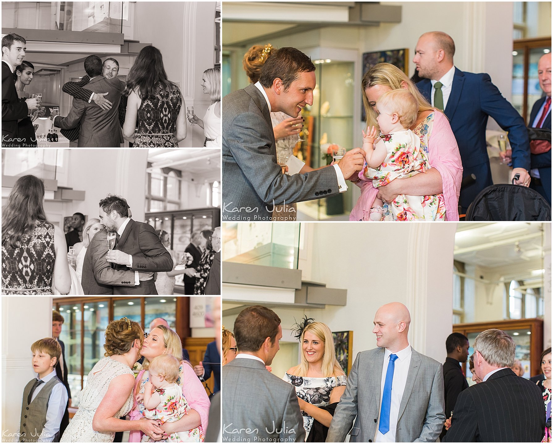 Documentary coverage of post wedding drinks reception at Manchester Museum