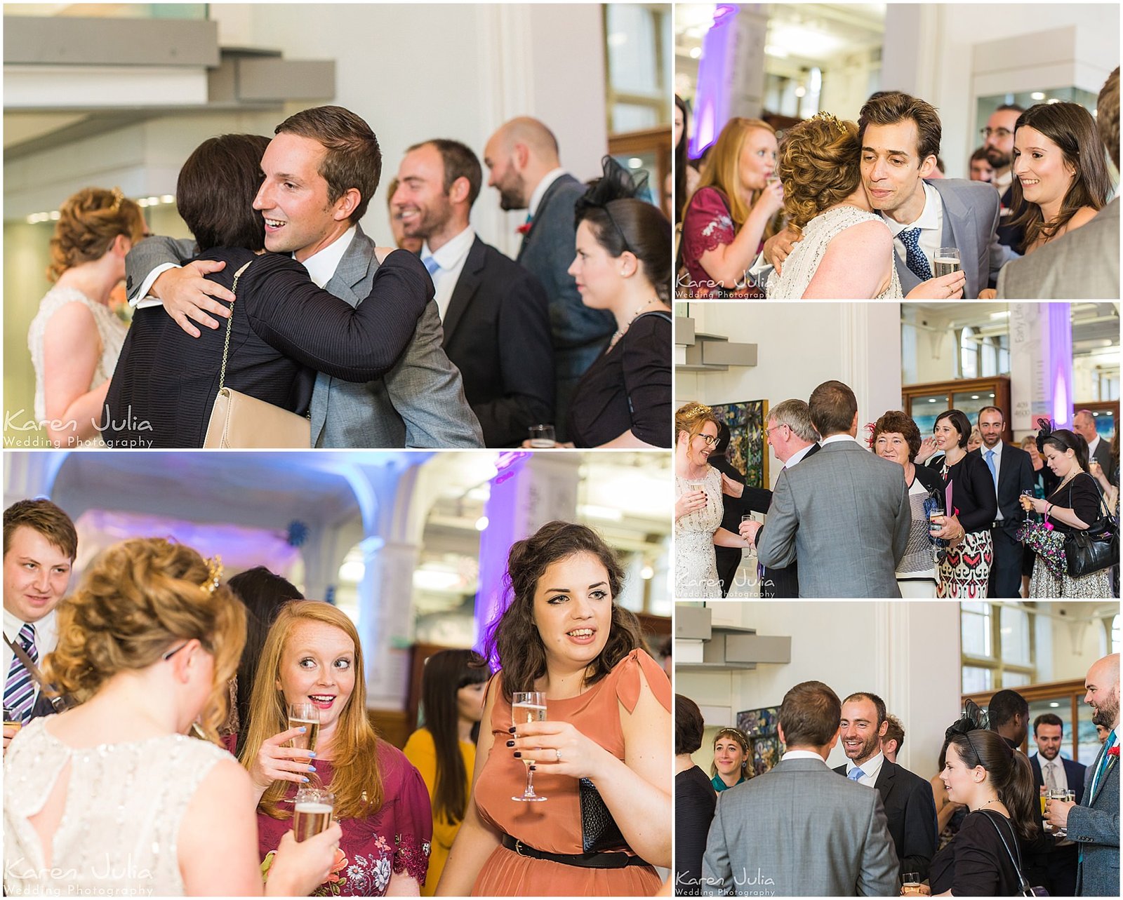 Documentary coverage of post wedding drinks reception at Manchester Museum