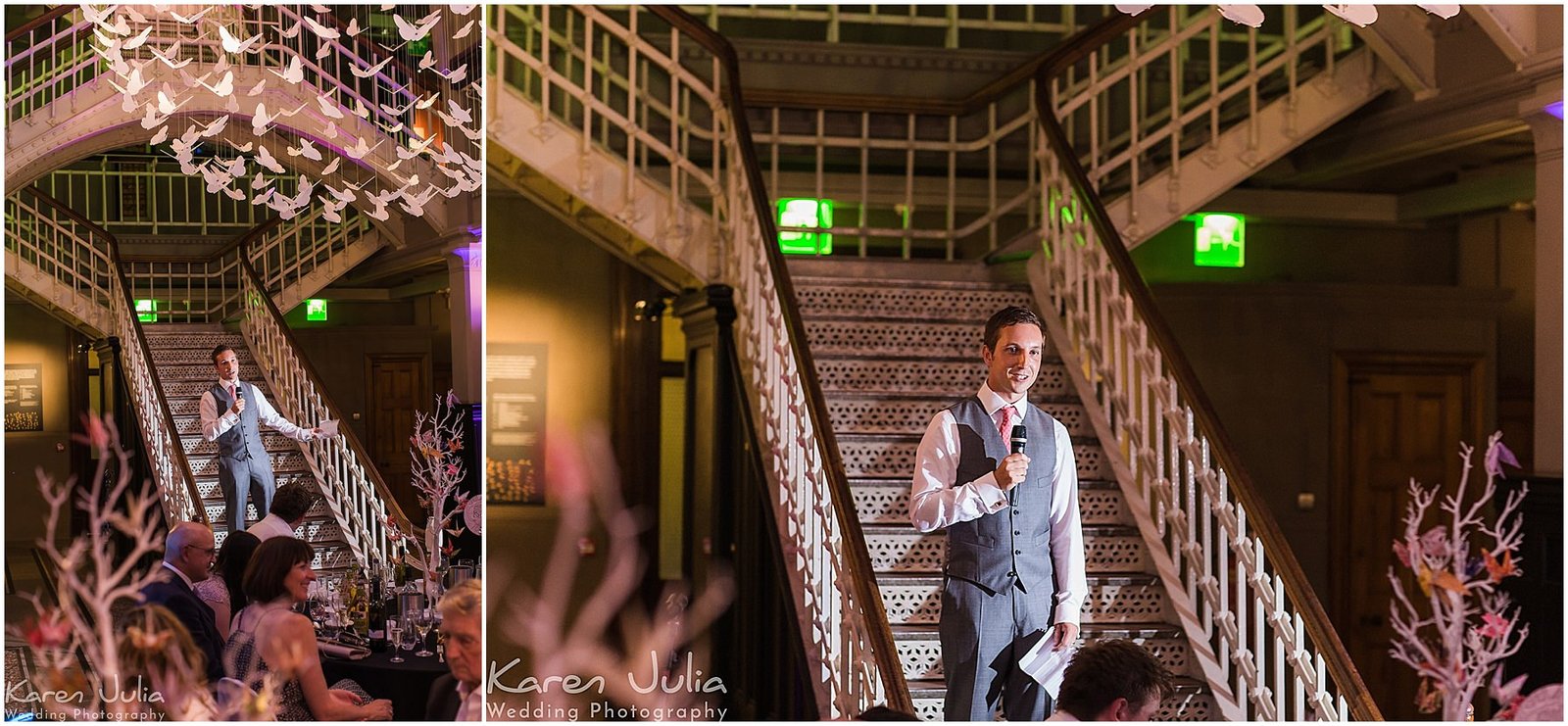 groom gives speech at Manchester Museum