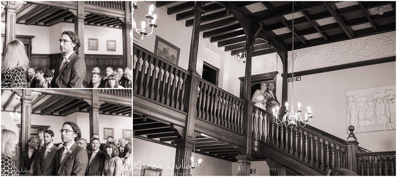 Reese Heath Hall wedding groom waits on bride arrival