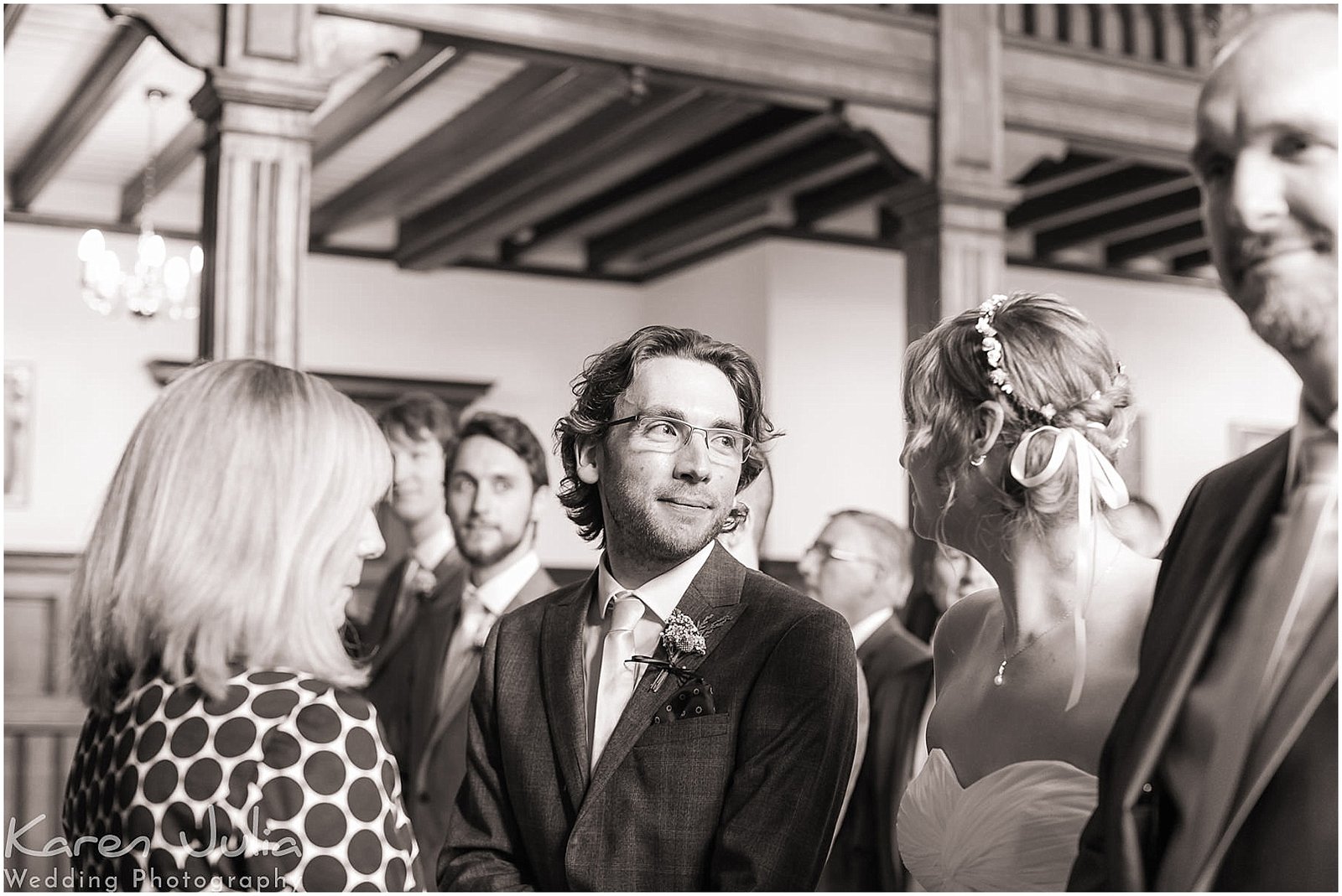 bride and groom during wedding ceremony at Reese Heath Hall