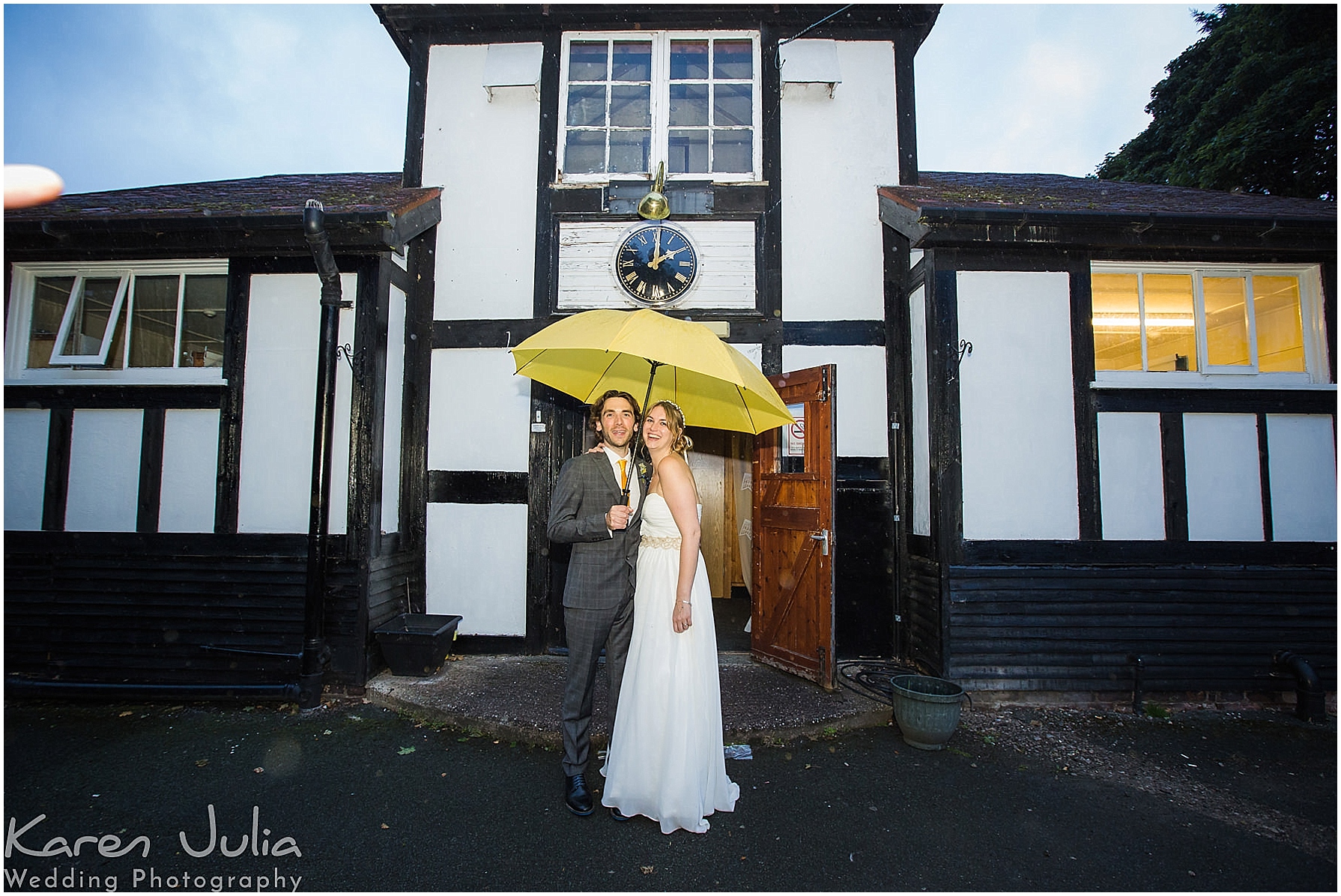 bride and groom wedding portrait outside victory hall