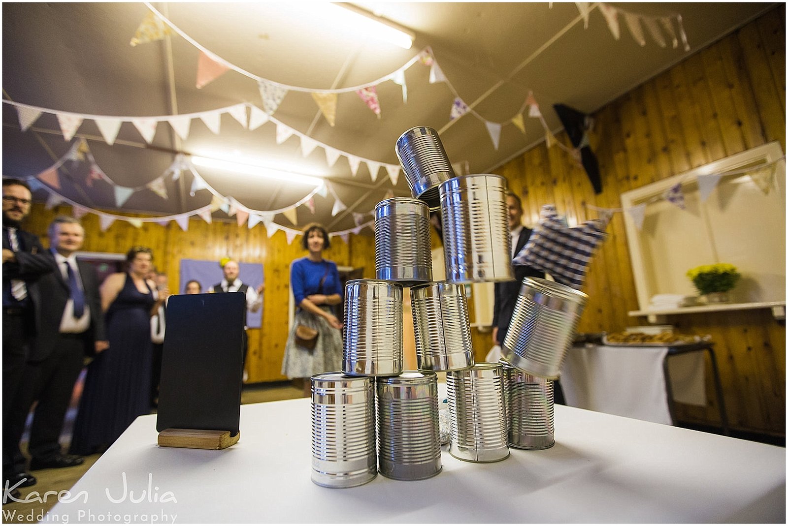 summer fete games at wedding at Victory Hall Mobberley