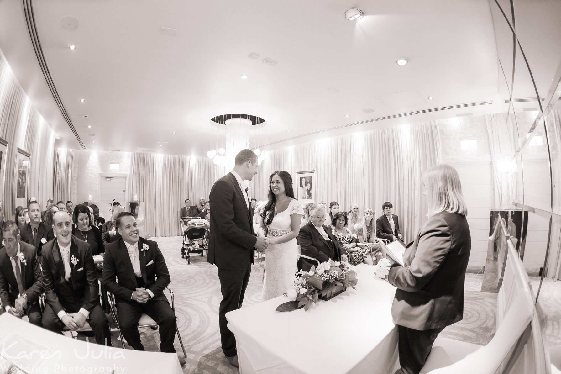 bride and groom exchange vows during their wedding ceremony