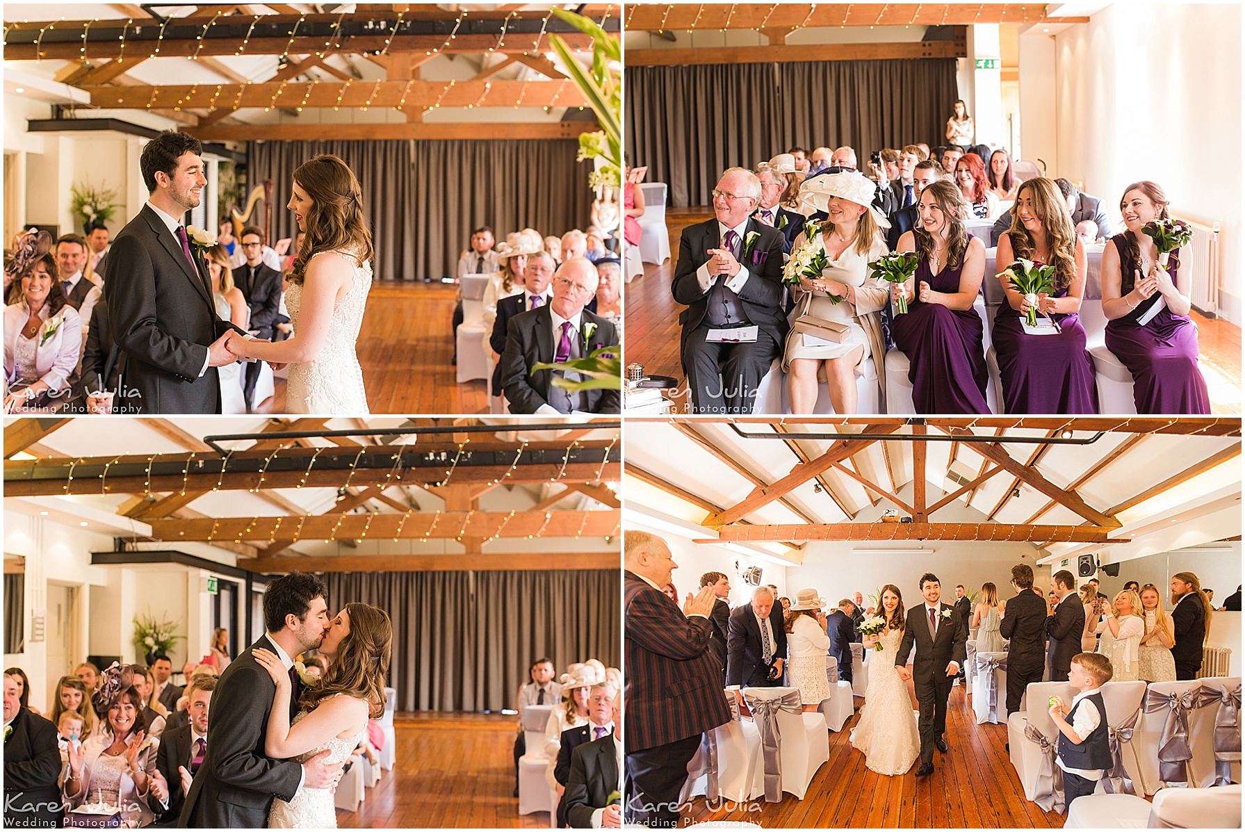 couple at wedding ceremony in the Brindley Room