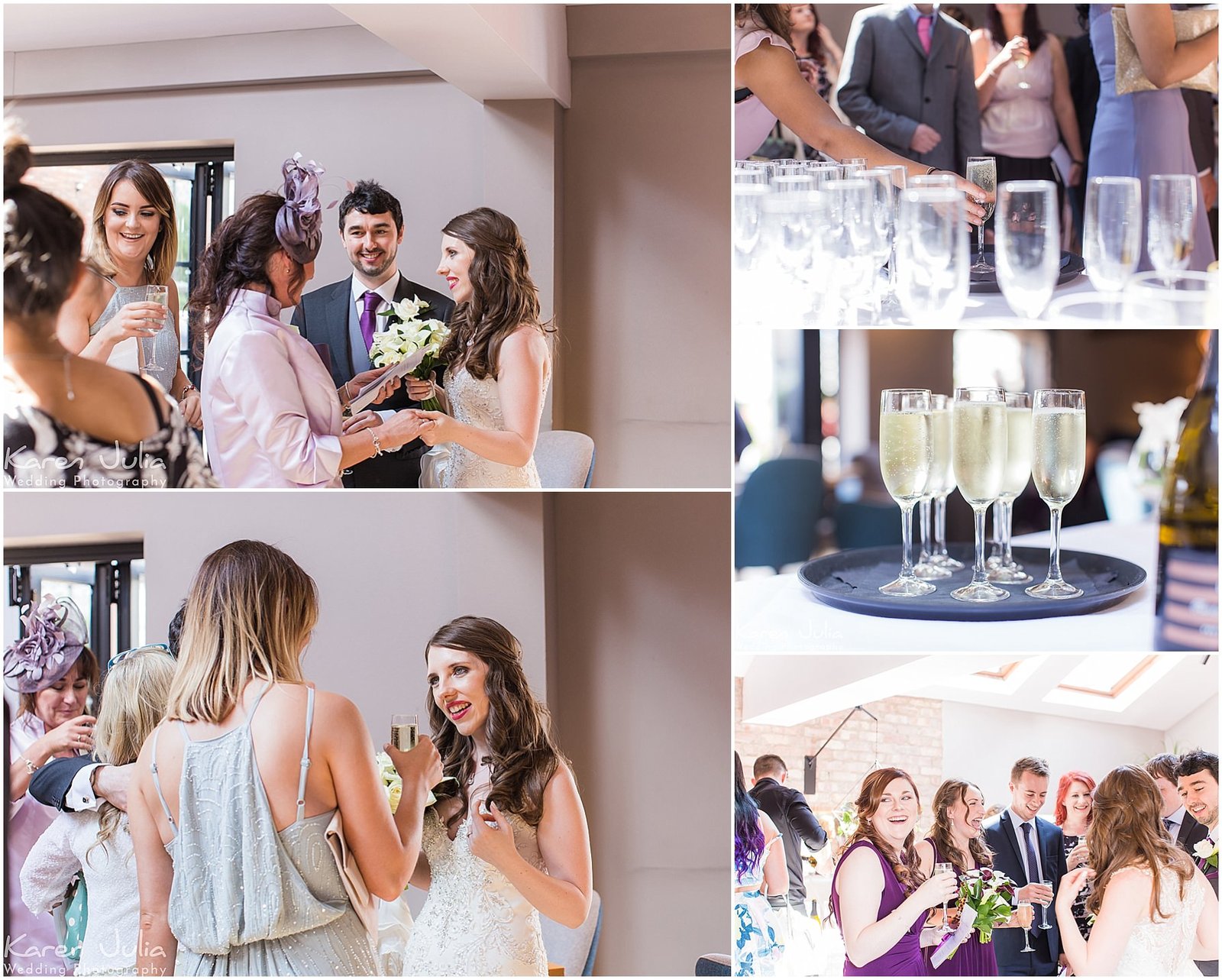 bride and groom socialising with guests at their wedding