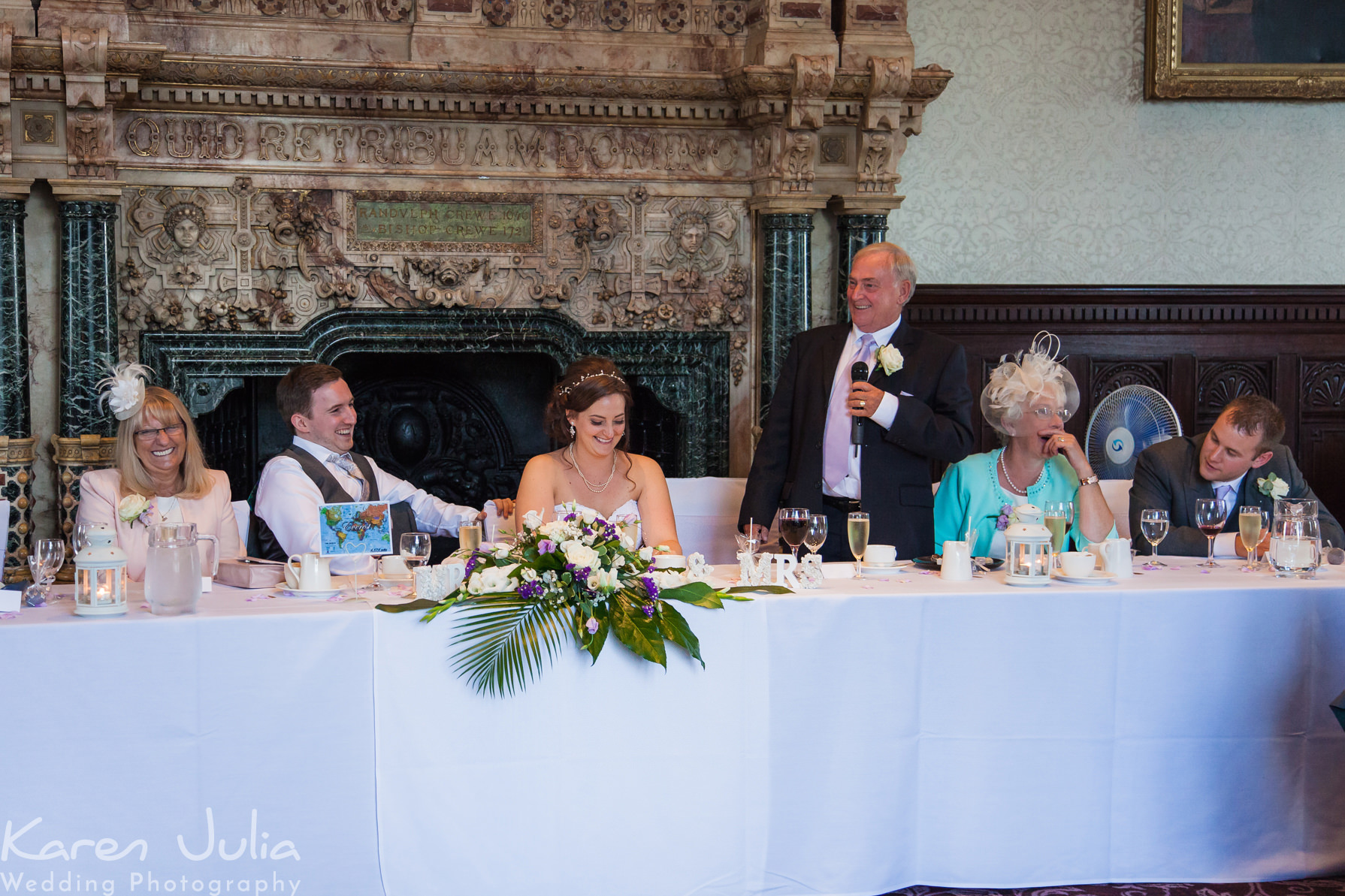 wedding speeches at Crewe Hall