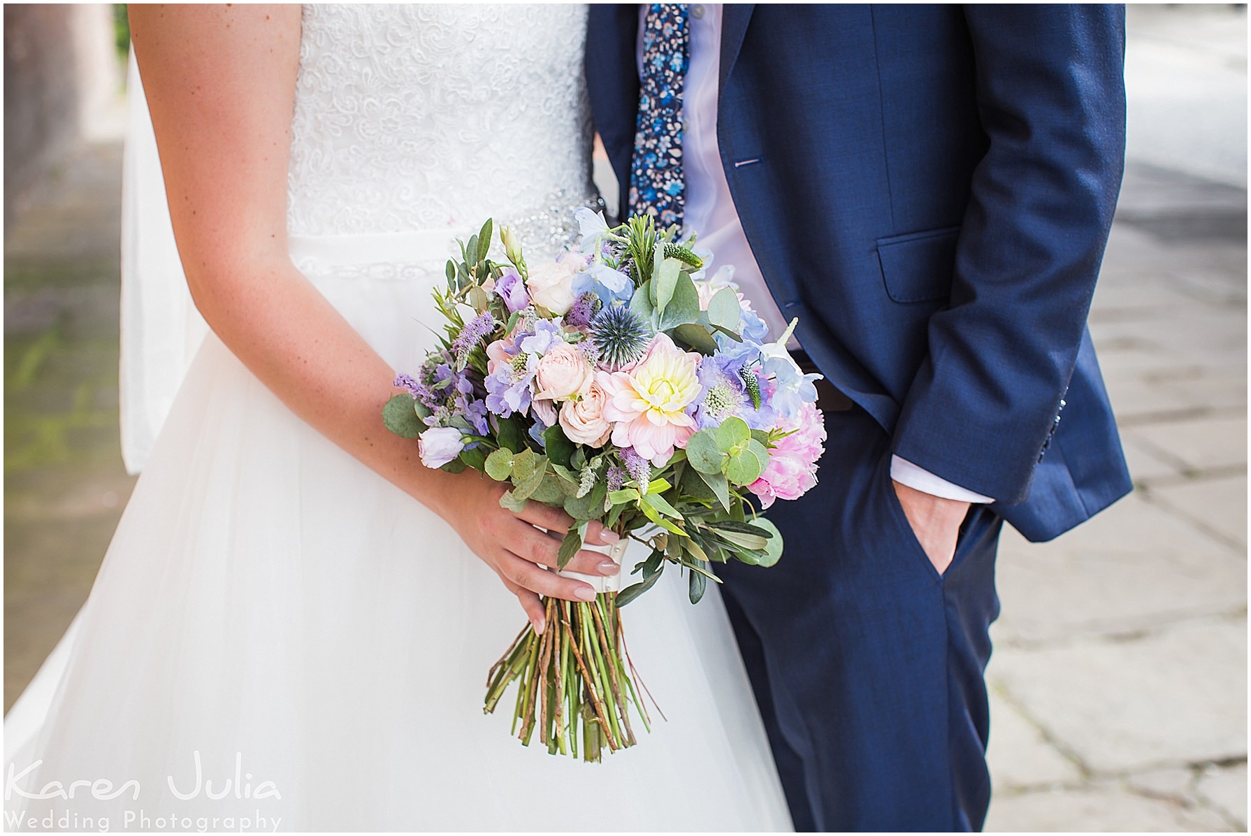 brides bouquet; a mix of pastels by from flowers