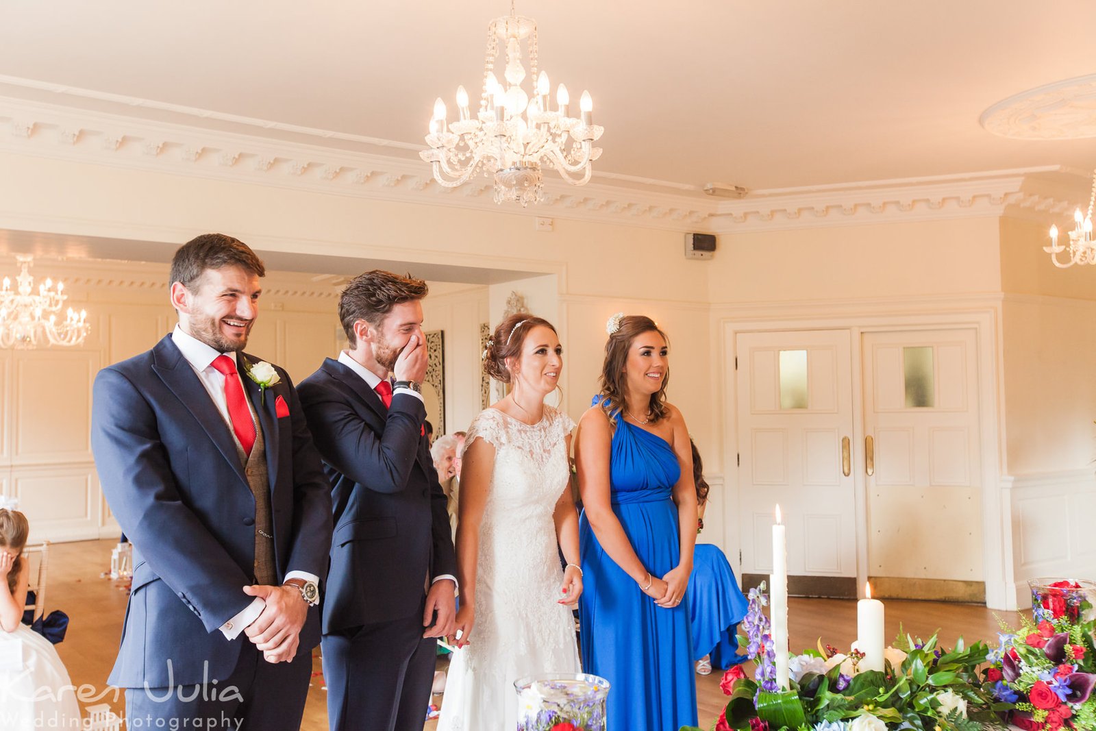 bride and groom get married at Eaves Hall