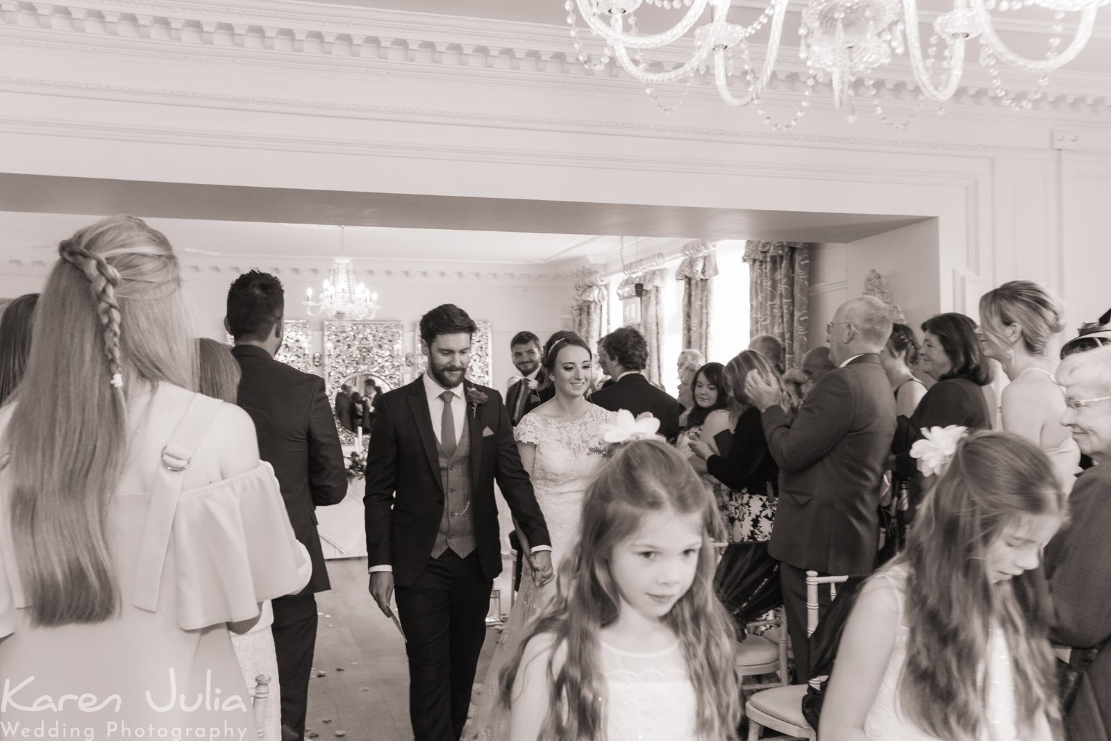 bride and groom exit wedding ceremony