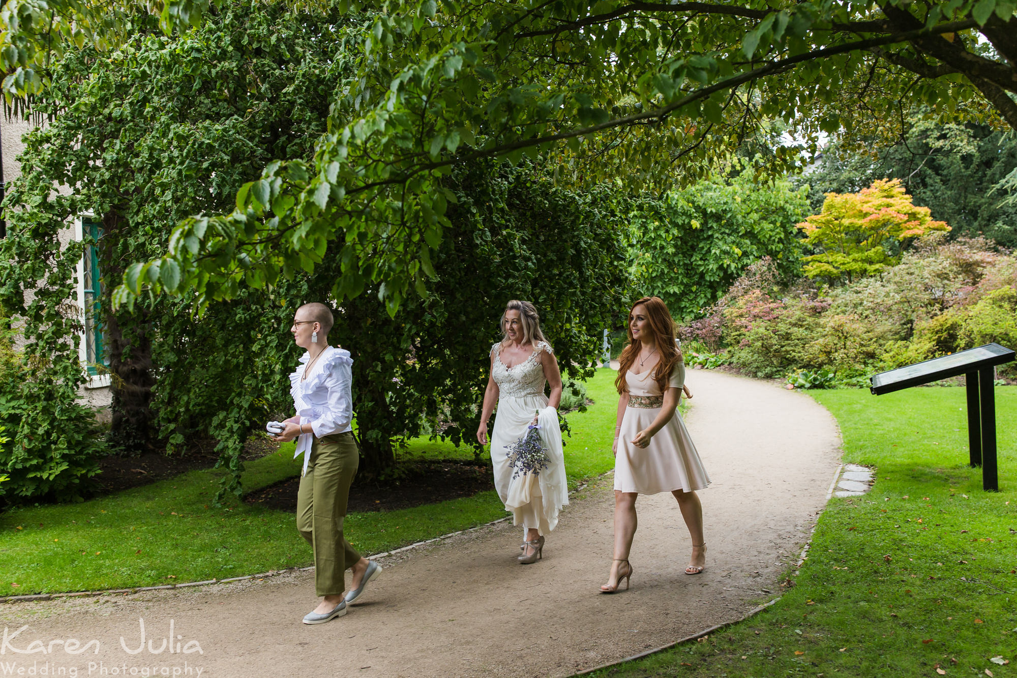 bride arrives at Disbury Parsonage for the wedding ceremony