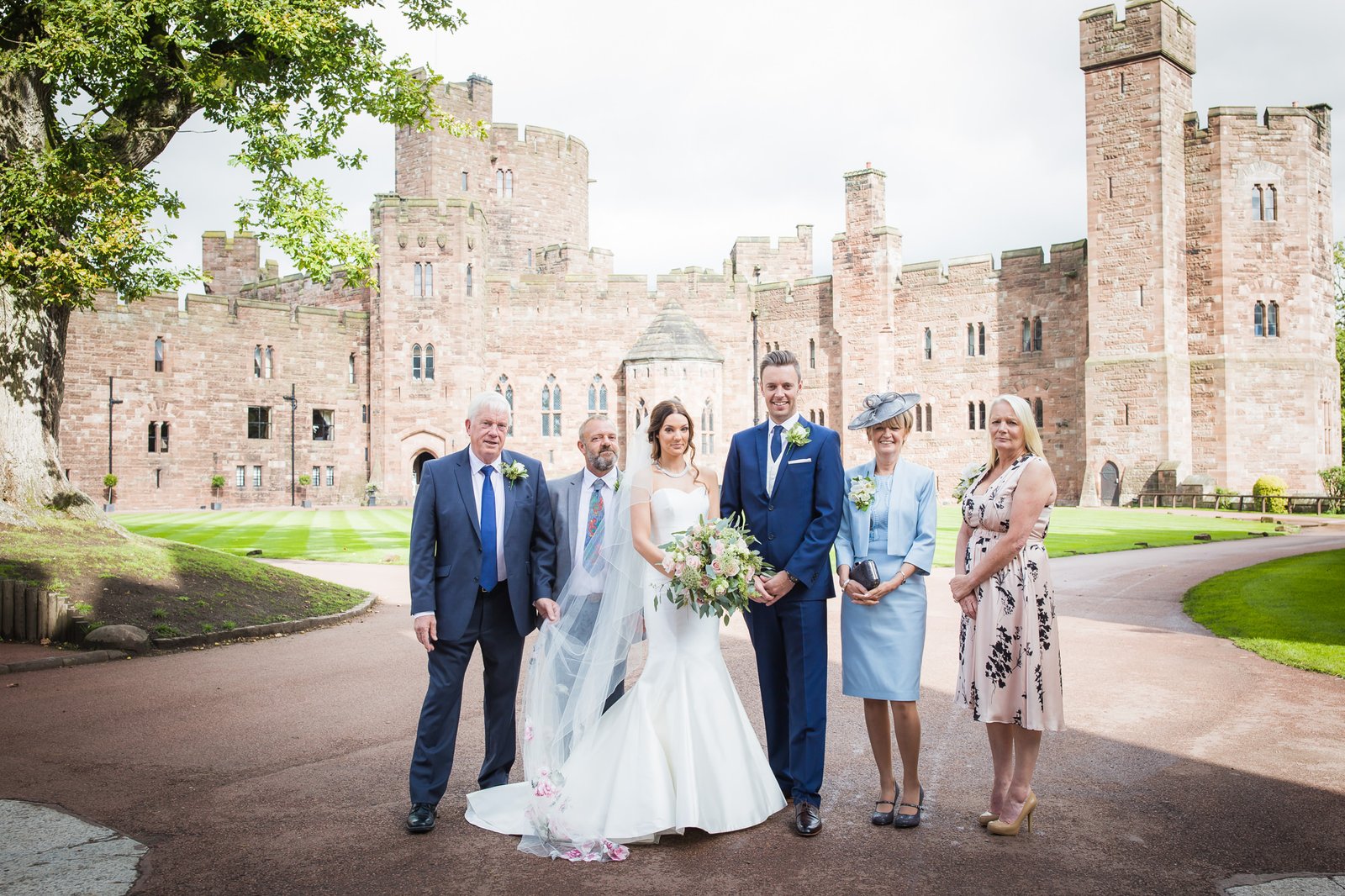 group photo outside Peckforton Castle