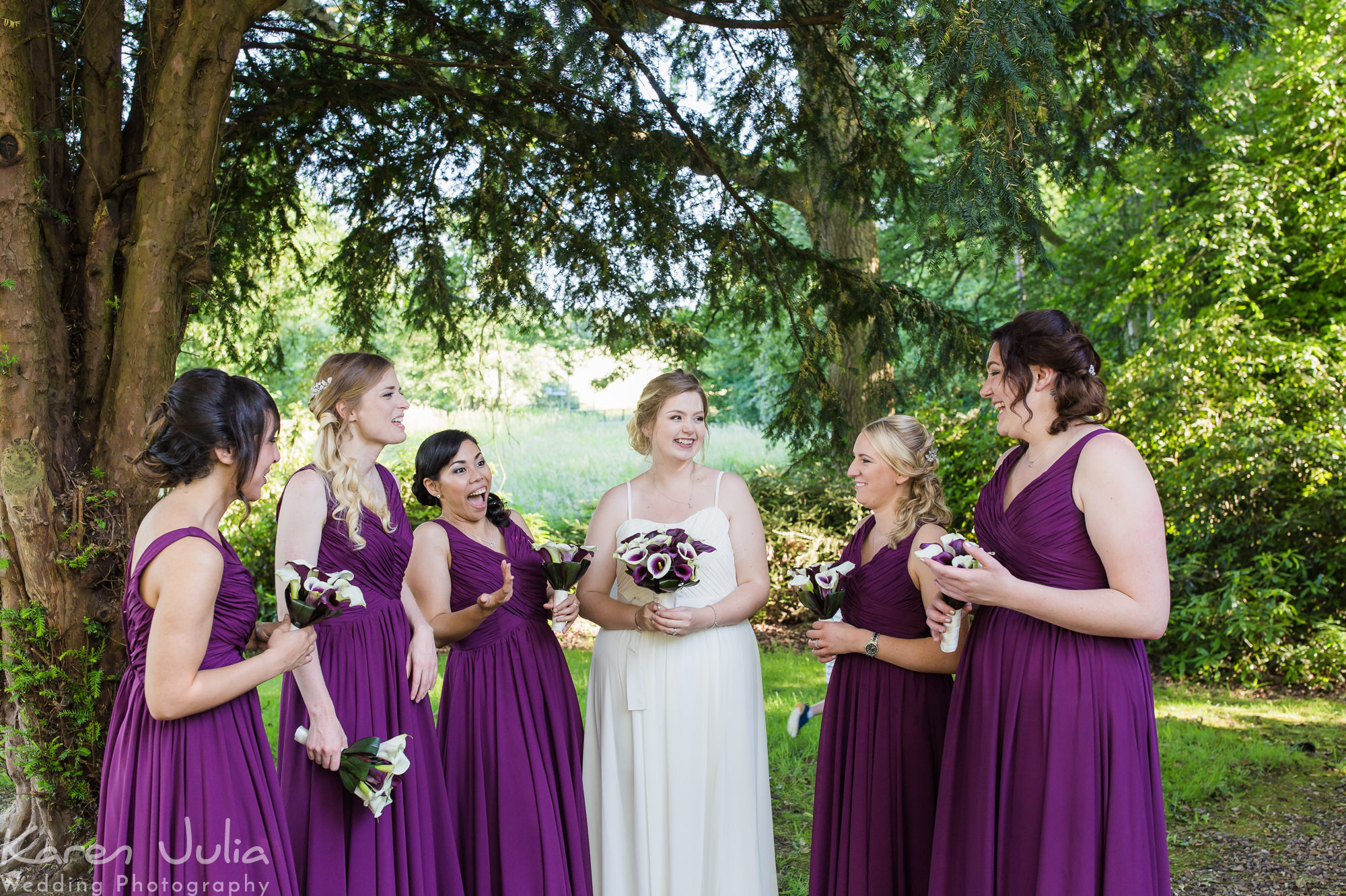 group photo of bride with bridesmaids at the Deanwater Hotel