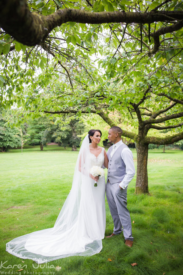 bride and groom portrait at their Romantic Period House Wedding at Chancellors Hotel