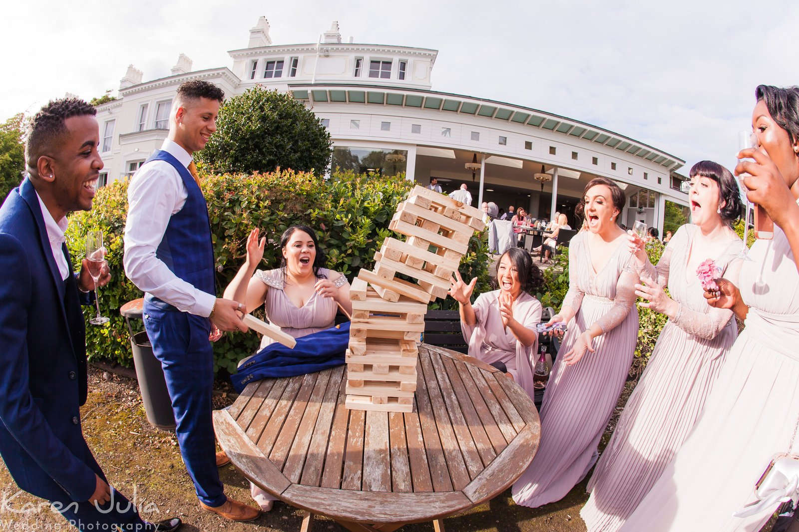 jenga at a wedding at Chancellors