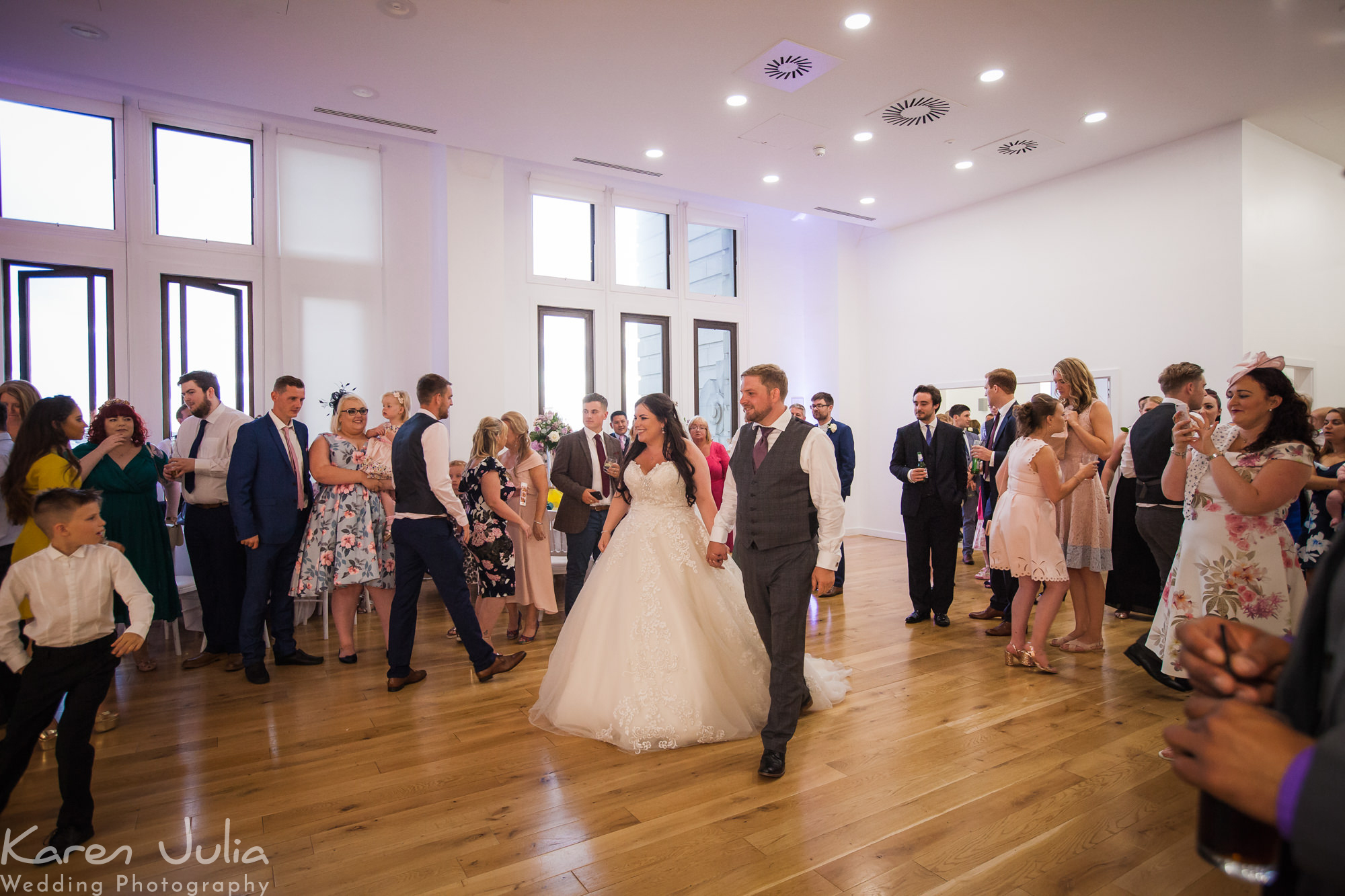 the couples first dance in the royal liver building