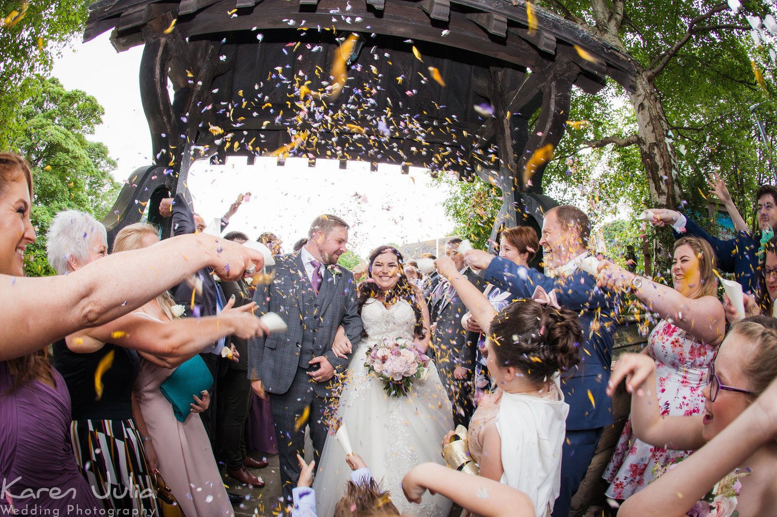 confetti outside St Michaels church Aughton