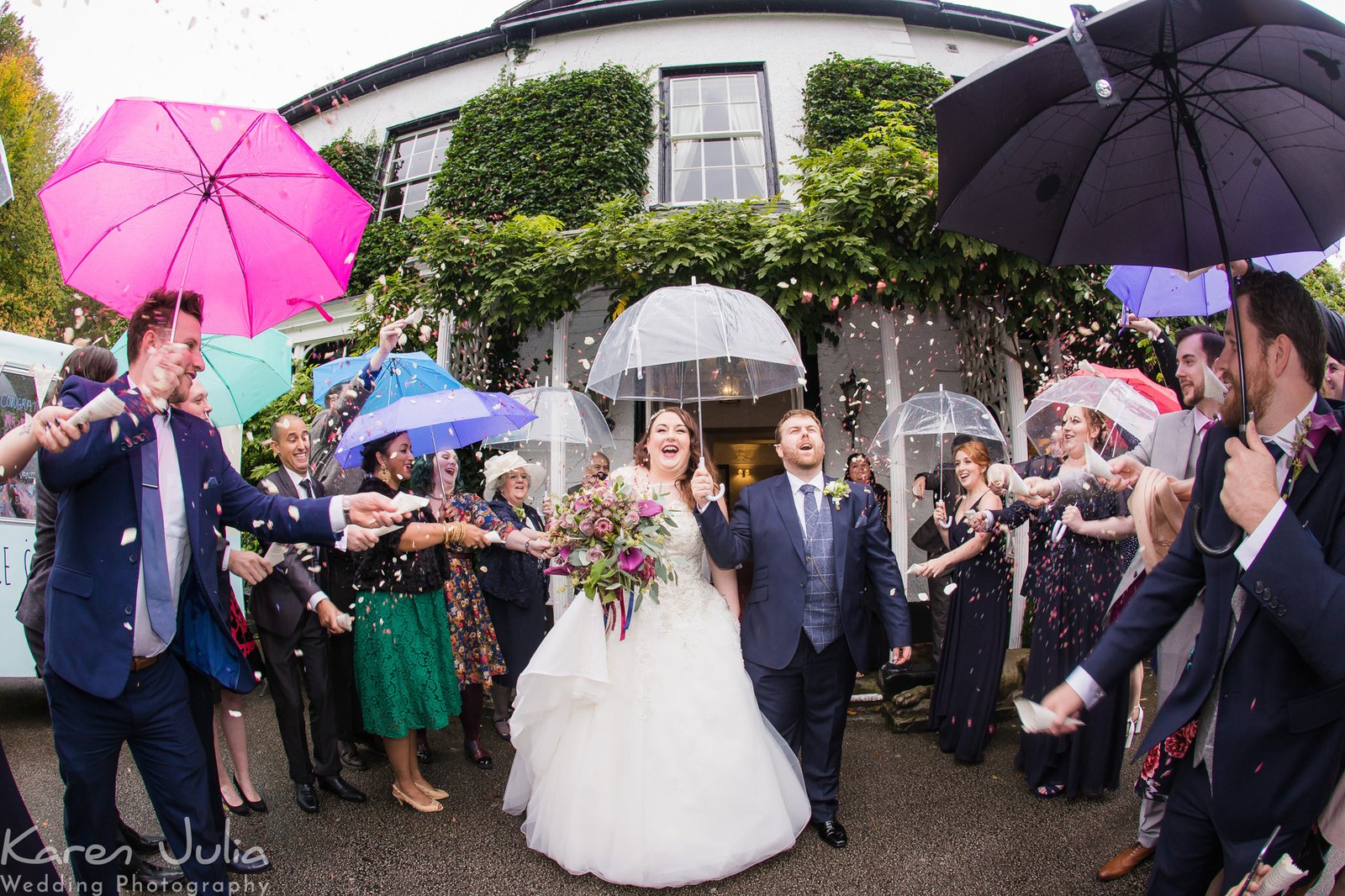 confetti outside Statham Lodge hotel