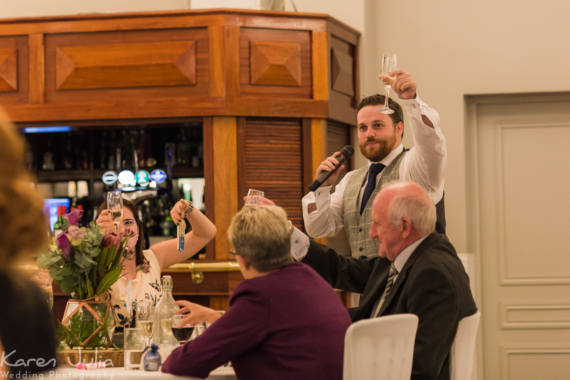 grooms best man makes a speech at Statham Lodge hotel