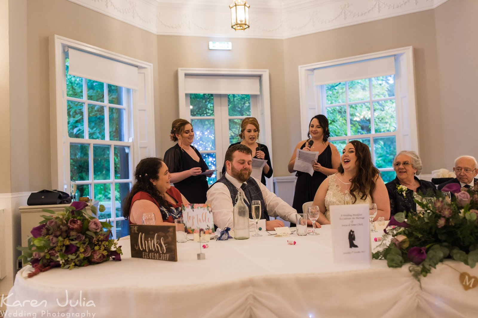 bridesmaids speeches at Statham Lodge hotel