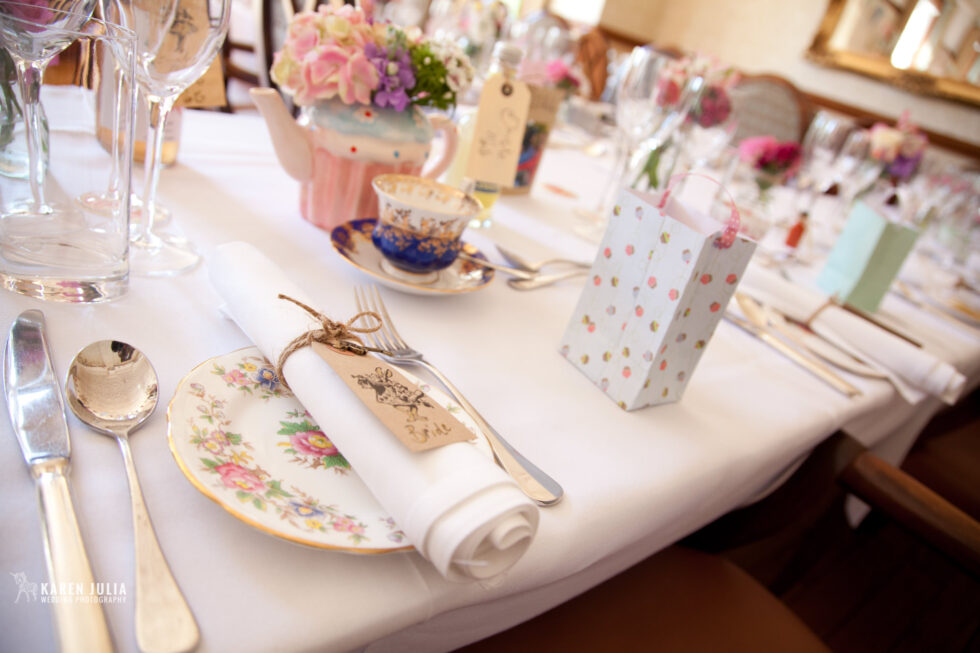 reception table styling at an Alice in Wonderland wedding