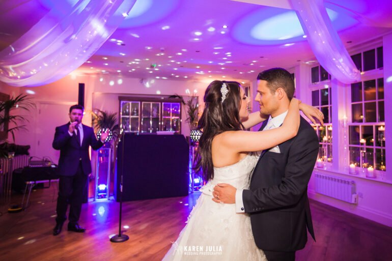 bride and groom on the dancefloor at their wedding