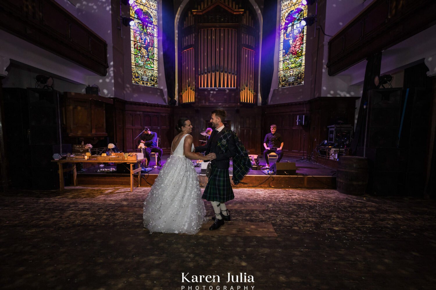 bride and groom first dance during their Saint Luke's wedding photography