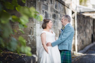 bride and groom portrait in Devonshire Lane