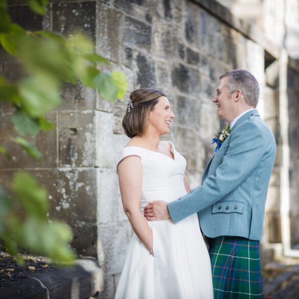 bride and groom portrait in Devonshire Lane