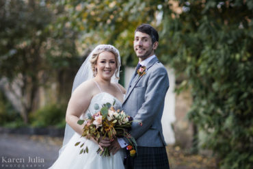 bride and groom portrait on their wedding day at the Bothy