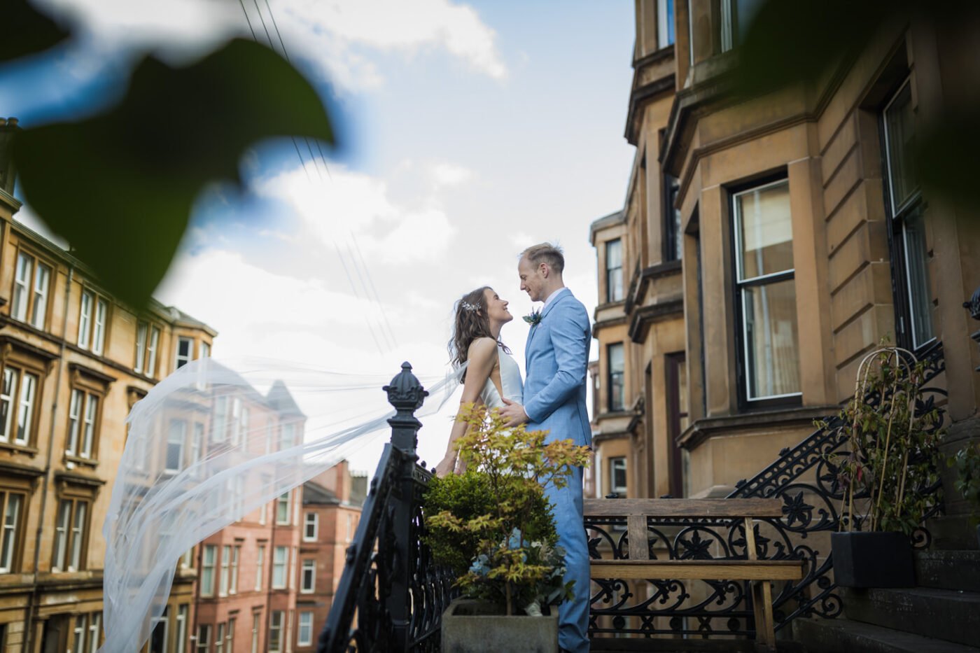 bride and groom portrait during their Cottiers wedding photography