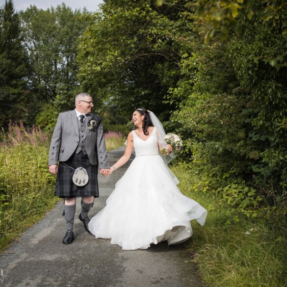 bride and groom wedding day portrait during their wedding photography at The Engine Works